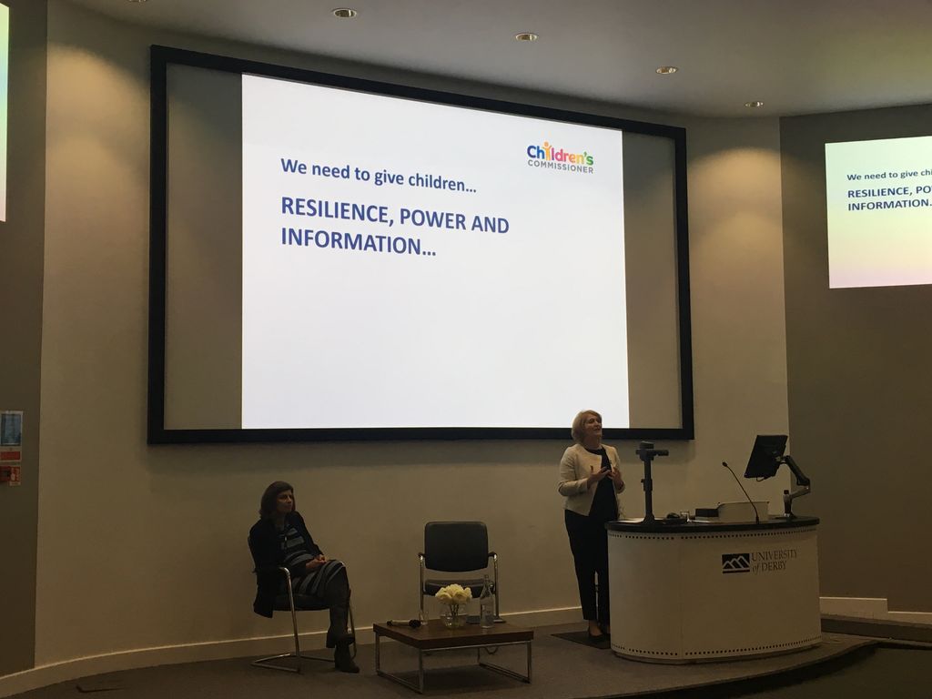 DerbyUni's tweet photo. "The internet was not made for children, it is our responsibility to make it safe." @ChildrensComm on children in the digital world. https://t.co/WNsYeguE0k