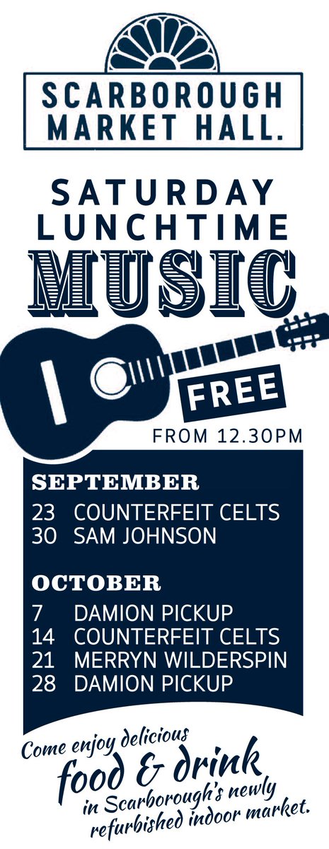 Tomorrow: kids' pumpkin workshop 1 to 3: win £20 to spend at #seafoodsocial + music at 12.30pm with Merryn Wilderspin #Scarborough #market