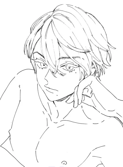 通話中のらくがき:攻めの乳首 