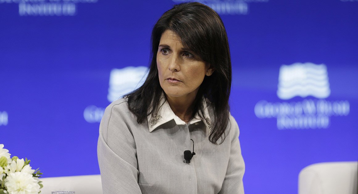 politico's tweet image. Haley on Russian meddling: &quot;...when a country can come interfere in another country’s elections, that is warfare&quot; politi.co/2ioRVb4