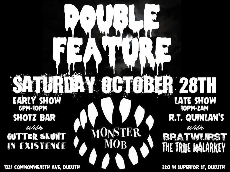 MonsterMob_MN's tweet photo. We've got two shows on the 28th to celebrate Halloween! Get weird with us Duluth!!!! #Halloween #HalloweenMathProblems #GreatPumpkin https://t.co/ij88QzD2Eg