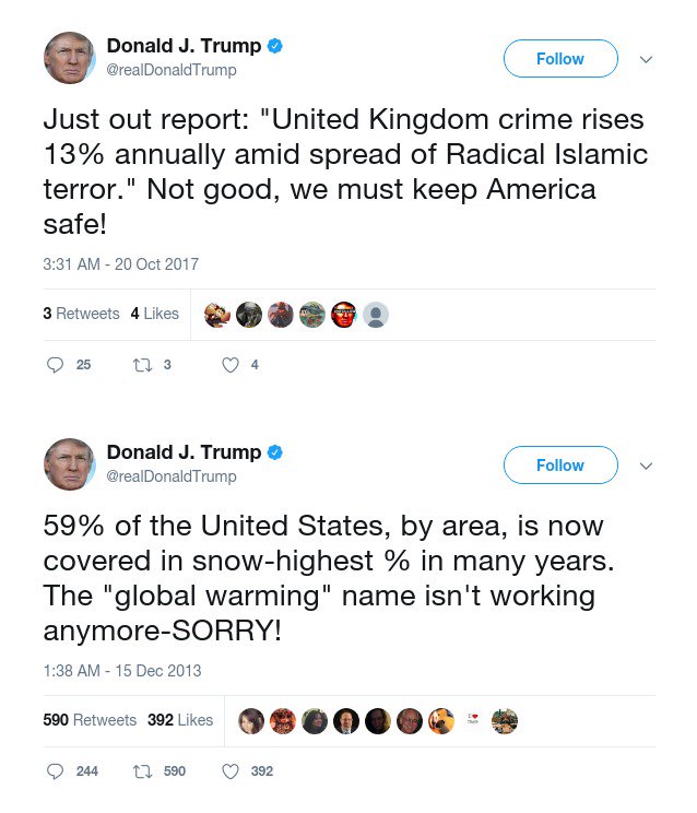 TrumpOfYore's tweet photo. According to me, the top tweet is reminiscent of the bottom one from December 2013. https://t.co/EiPP1SvD3H