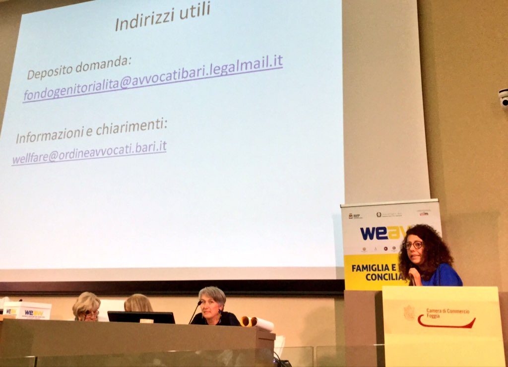 tfd_acqua's tweet photo. Nel workshop interviene l'Avv.ta G.Brunetti che presenta l'app #WeAvv #FondoGenitori #Puglia
https://t.co/1ghZhSlpS9 https://t.co/HucrtNB9Pk