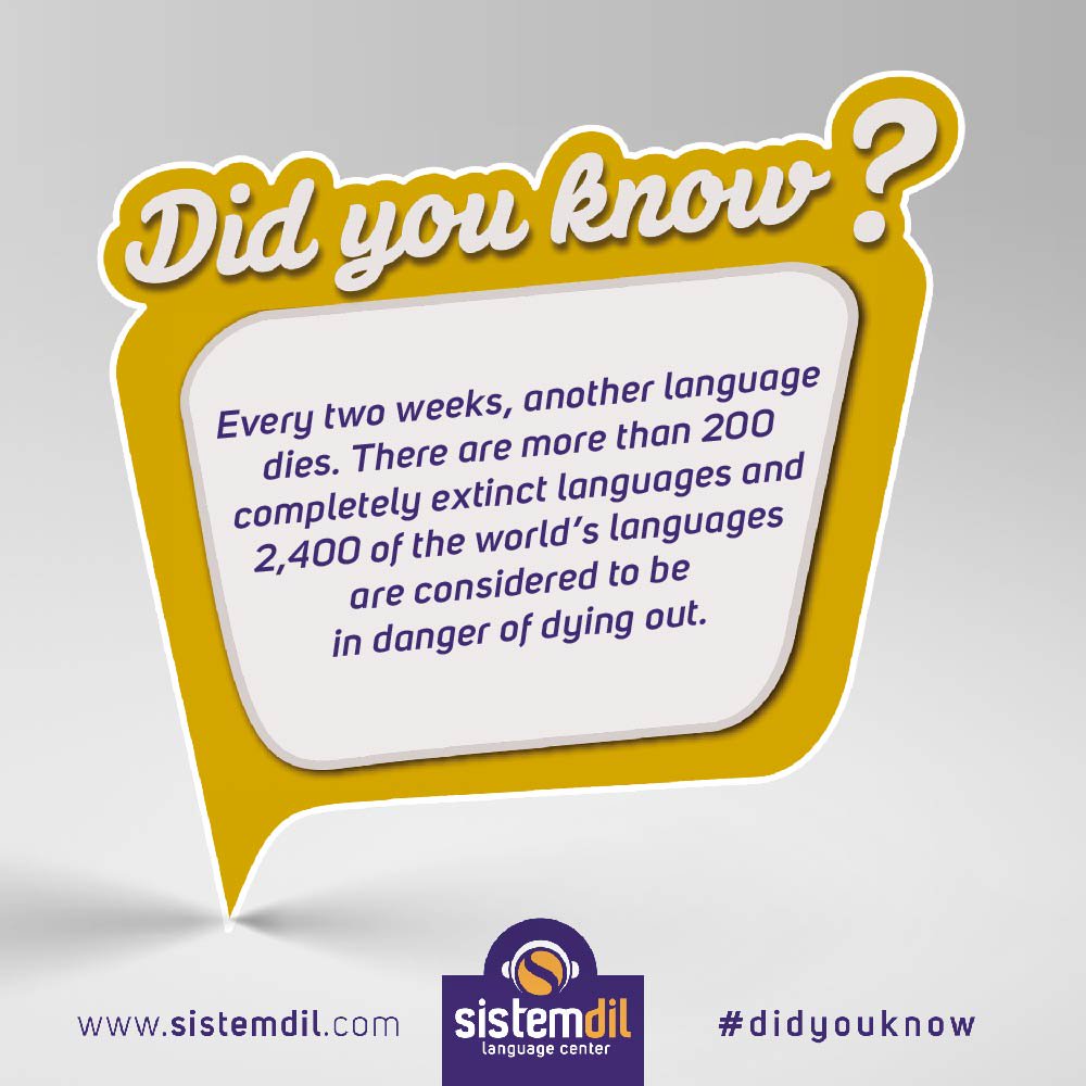 sistemdil's tweet photo. https://t.co/oDeyI4RymO #sistemdilkursu #didyouknow #endangeredLanguages #dyingLanguages #extinctLanguages https://t.co/PR7lZEiIfq
