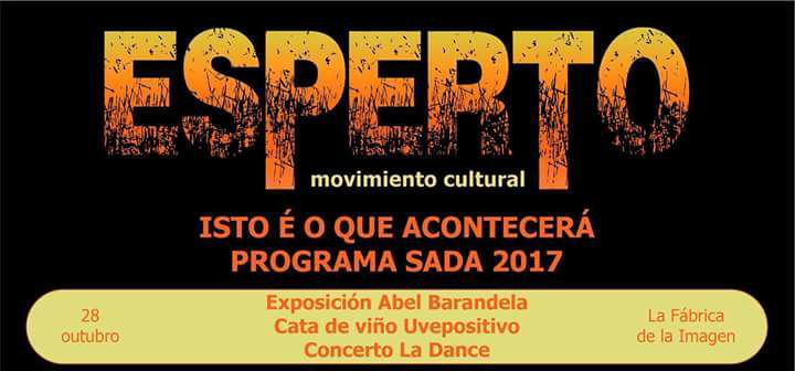 El prox sab 28/10 tocaremos en acústico en #LaFábricaDeLaImagen en Sada, en el ciclo #EspertaOsTeusSentidos organizado por #GrupoEsperto :)