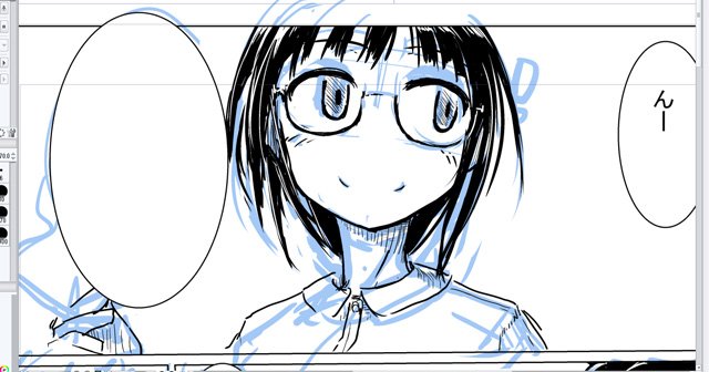 黒ベタ髪の描き方とメガネっ娘の描き方の修行('・ω・`)
メガネのバランスむずい 