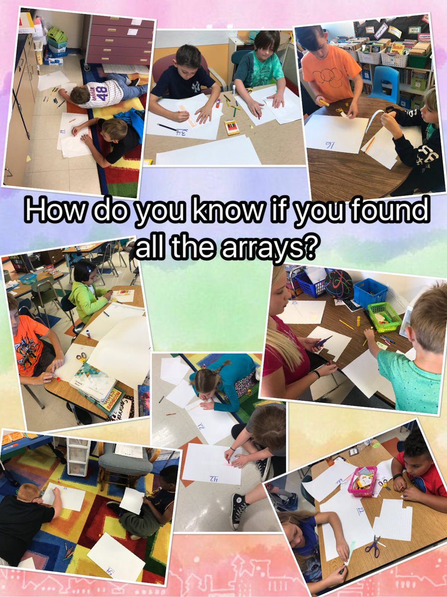 MrsCosgrove_Gr4's tweet photo. Making Arrays for a related pair of numbers #factorsandmultiples #arraydimensions https://t.co/yTenzg5Hp3