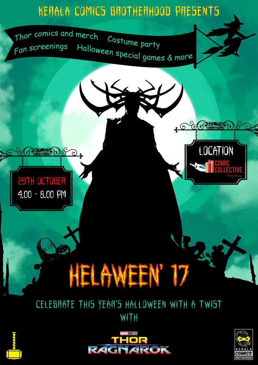KeralaComics's tweet photo. #Hela #Helaween #Thorragnarok #events #kochi #kerala #comiccollective #library #comiclibrary #comics Event Page: https://t.co/adAyjWelqE https://t.co/UaLMS3LwUh