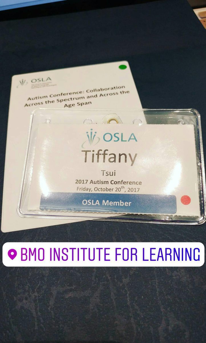 Attending <a href="/osla_ontario/">OSLA</a> 's inaugural #Autism Conference "Collaboration Across the Spectrum &amp; Across the Age Span" #oslaautismconference2017