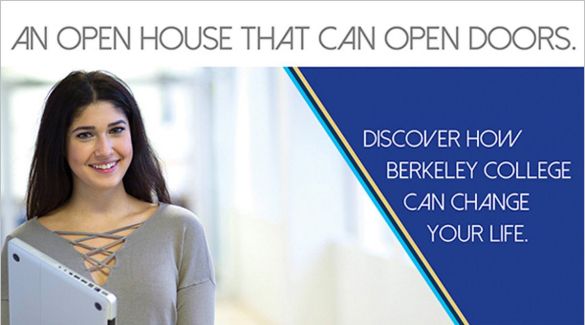 BerkeleyCollege's tweet photo. Join one of our #OpenHouse events tomorrow, October 21st and learn about everything #BerkeleyCollege has to offer! https://t.co/y8UnGL2yma https://t.co/xBSuDAlz42