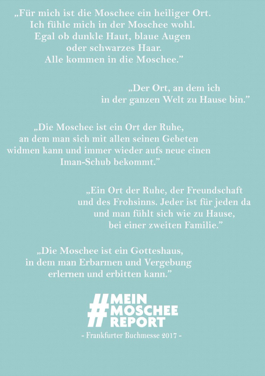 PluralVerlag's tweet photo. Unter dem Hashtag #meinmoscheereport haben Menschen über d. Leben in d. Moschee erzählt. Auch auf der #FrankfurterBuchmesse. Die Highlights. https://t.co/sjMpywoCTG
