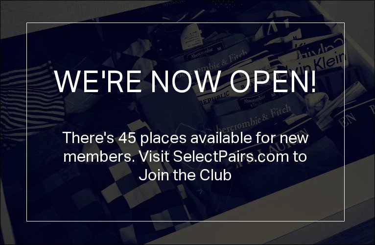 SelectPairs's tweet image. Great news #Gents, we're opening up to new subscribers! Sign up now at selectpairs.com to guarantee your membership!