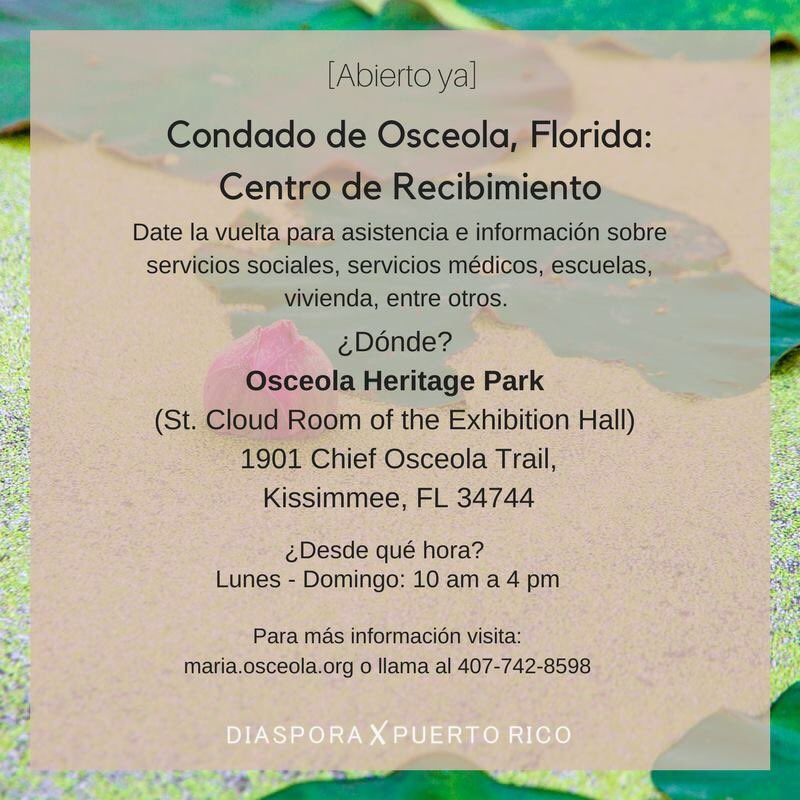 Diaspora4PR's tweet photo. #Florida Cuéntales a los tuyos que el Condado de Osceola tiene un centro de recibimiento para los puertorriqueños recien llegados. 
#DXPR https://t.co/yoYJmJpOGc