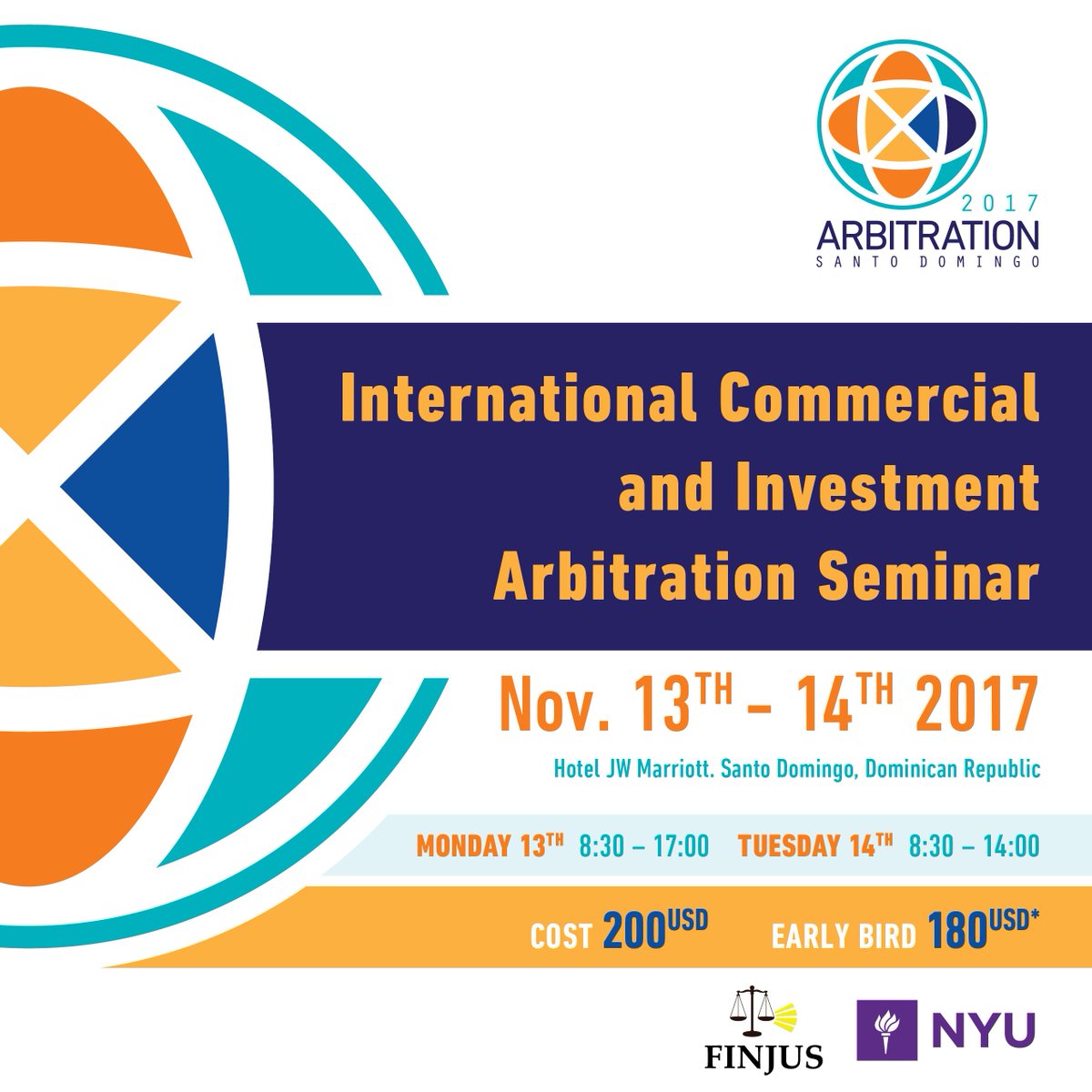 fida2017rd's tweet image. Quedan Cupos !! Inscribete aquí =&amp;gt;goo.gl/MjKUa7 .Seminario Arbitraje Comercial Internacional y de Inversión. Reserva tu cupo!