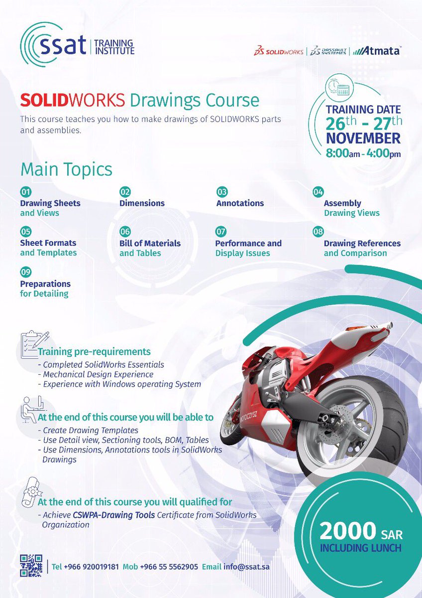 SSAT_KSA's tweet photo. دورة الرسم الفني باستخدام #solidworks 
لمدة ٣ ايام #جدة 

الدورة الثانية في الطريق للاحتراف https://t.co/hvlcrOd26s