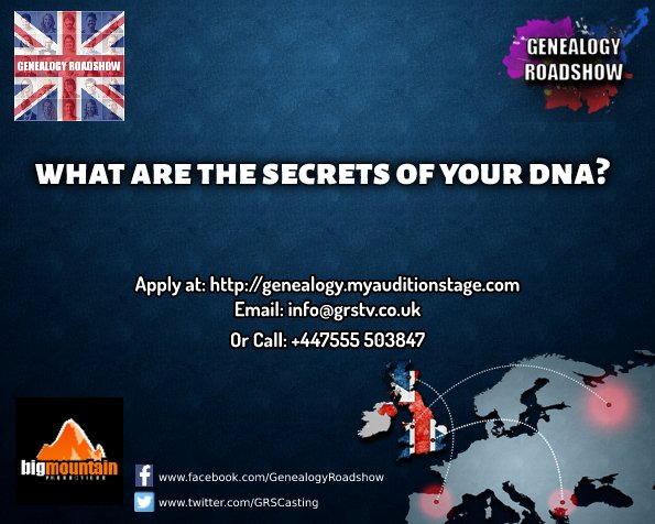 MFSRCasting's tweet photo. New UK TV Series Will Link British Public To Their Family History! https://t.co/9yG1pCT55A   #GenealogyRoadShowUK #GRSCasting https://t.co/flpTGgd6ac