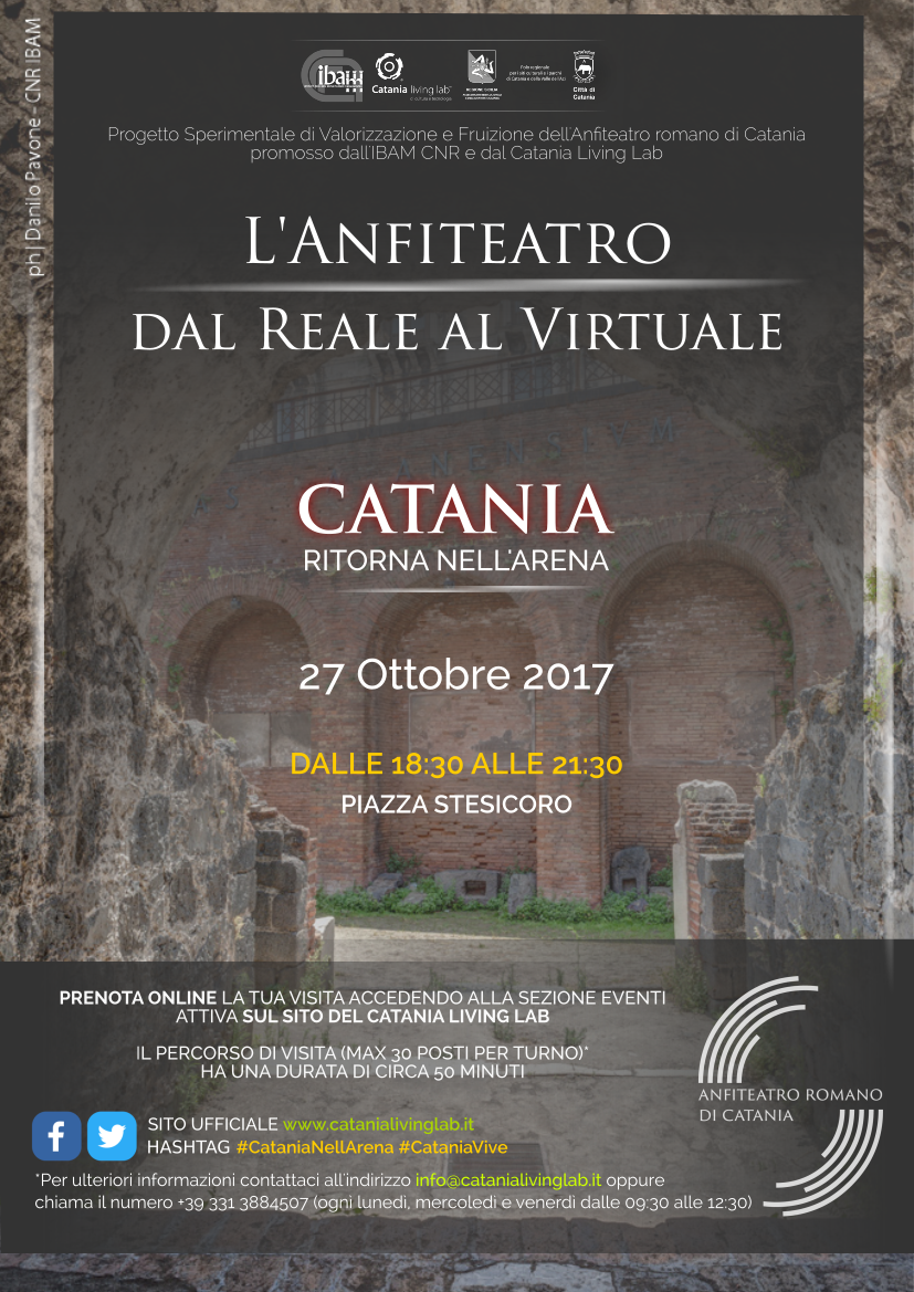 CT_LivingLab's tweet photo. Nuovo appuntamento per rivivere la #storia di #Catania! La #città ritorna nell'arena. Prenota la tua visita online ► https://t.co/ng3atIBeoL https://t.co/HNKcFjTbQj