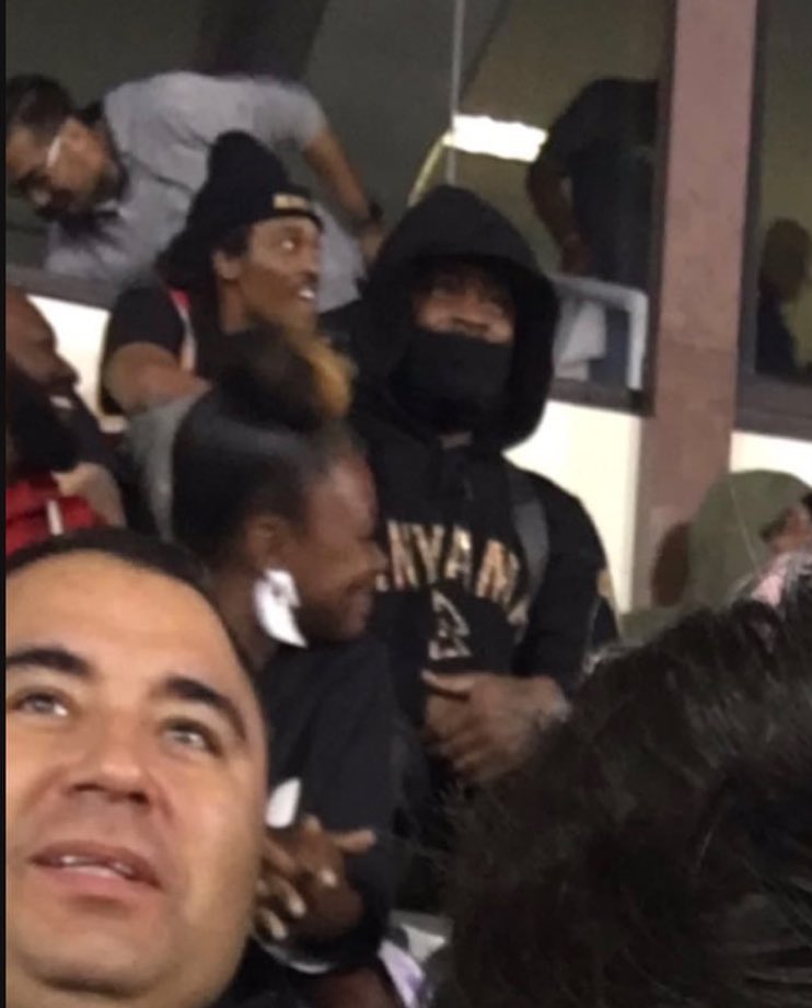 NFL_Access's tweet photo. After being ejected from last night's game, Marshawn Lynch watched the game from the stands, then took the train home. This man is a legend. https://t.co/dQdKNUKm84