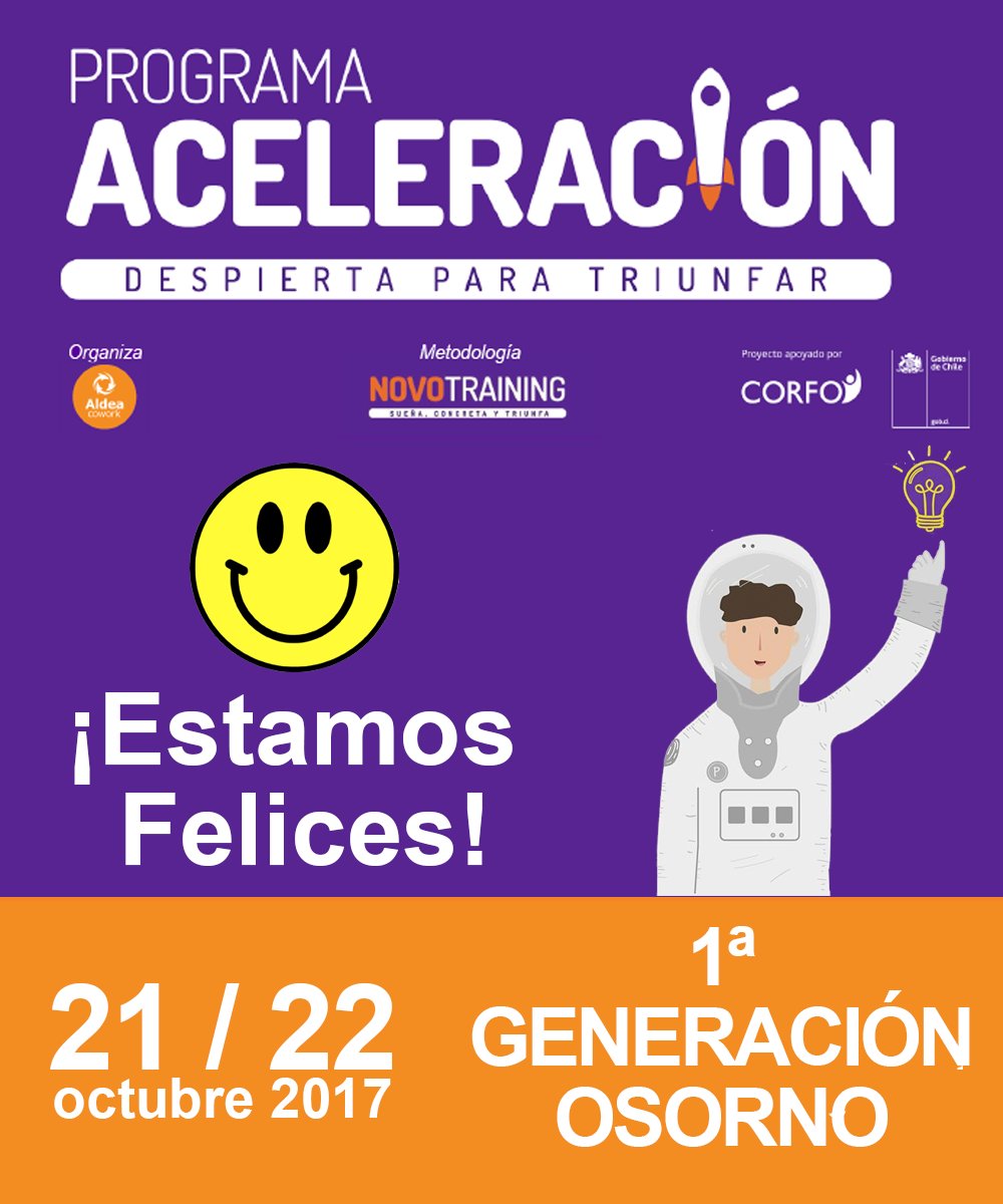 aldea_cowork's tweet photo. Felices, con #Aceleración #Emprendedores #Novotraining en #Osorno #DespiertaparaTriunfar gracias @jaimemprendedor @Corfo #HazloenOsorno https://t.co/eNtQO3L1uc