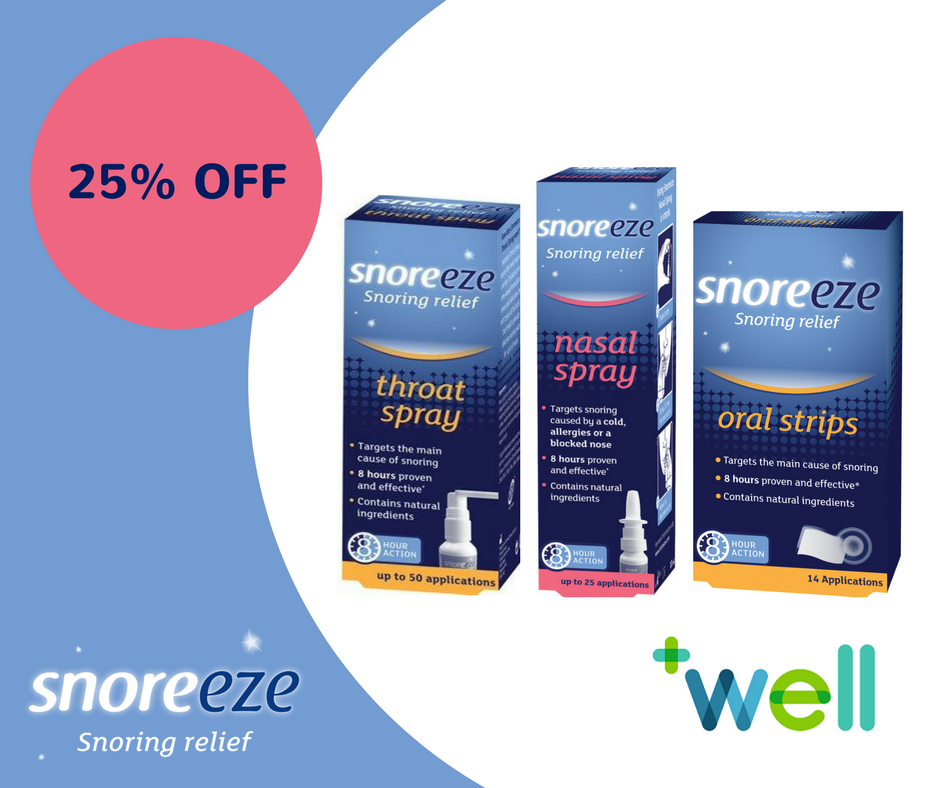 snoreezeuk's tweet photo. Stock up on #snoring solutions this weekend and get 25% off #Snoreeze products at @wellpharmacy! Hurry - offer ends 25/10. https://t.co/3wxFKdk8RI