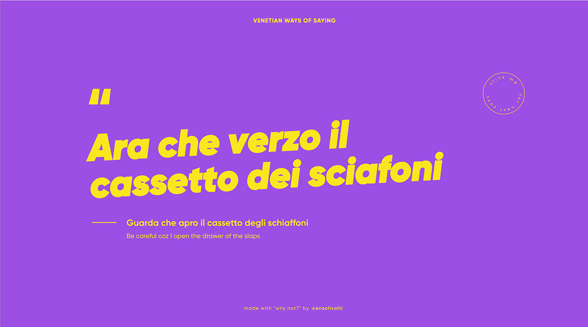 enzolivolti's tweet photo. Always been in love with Venetian dialect, so i’ve made a list of funny saying..for fun! 
https://t.co/SsRUz8S85B #webdesign #webdev #fun https://t.co/6WloRbjnnw