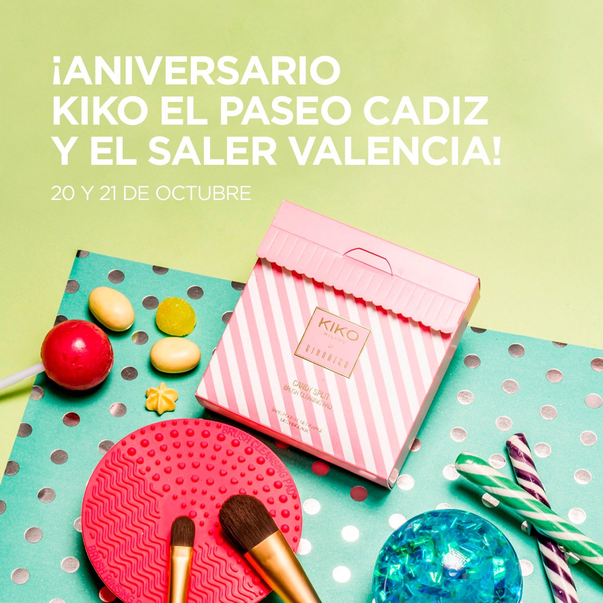 KikoMilanoES's tweet photo. Celebra El Saler #Valencia y El Paseo #Cádiz, regalos, descuentos y 💄 #makeup flash con #CandySplit 🎉 https://t.co/zO7uAidwh8