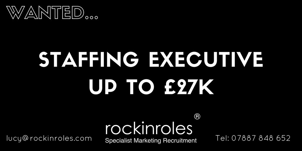 rockinroles's tweet photo. WANTED #Staffing #Executive to join top #London #Marketing #Agency. Email lucy@rockinroles.com or call 07887848652 for information. https://t.co/MoMJsYrg4V