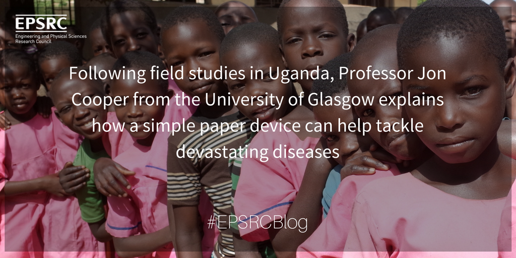 Prof Jon Cooper <a href="/UofGlasgow/">University of Glasgow</a> discusses how low cost paper tests can help fight infectious diseases in the #EPSRCblog ow.ly/2dnW30fXd6V