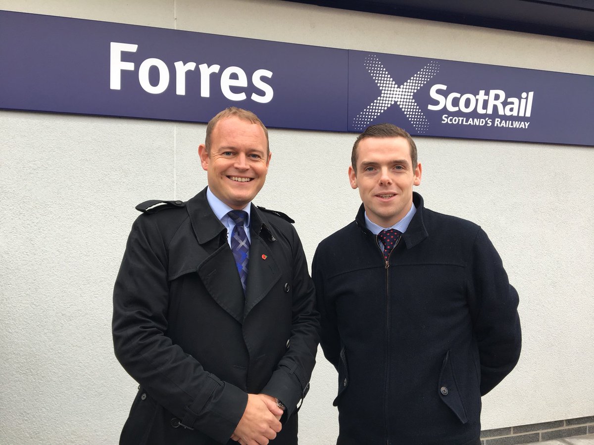Douglas4Moray's tweet photo. Delighted to be at the official opening of Forres Train Station with @AlexHynes today.  @NetworkRailA2I https://t.co/MYBAw8DcqV