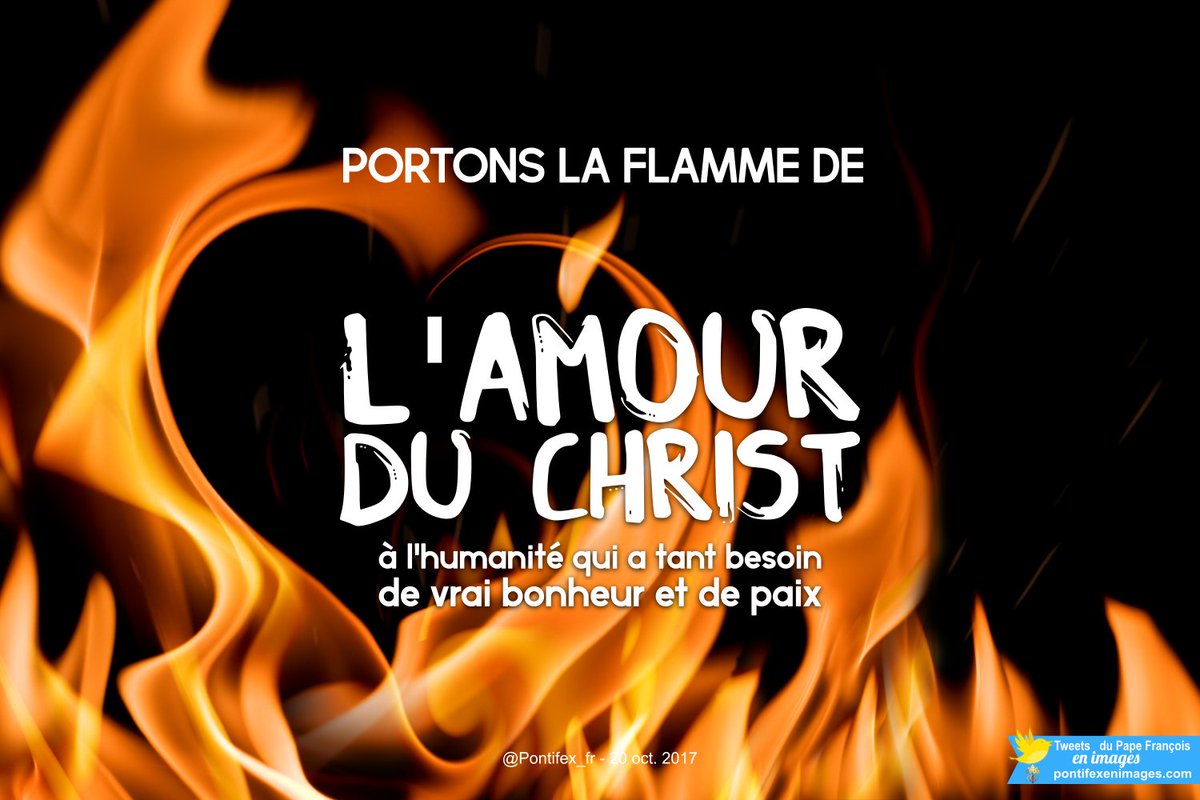 PontifexImages's tweet photo. Portons la flamme de l'amour du Christ à l'humanité qui a tant besoin de vrai bonheur et de paix. #PapeFrancois @Pontifex_fr https://t.co/yJ3a3T7xyp