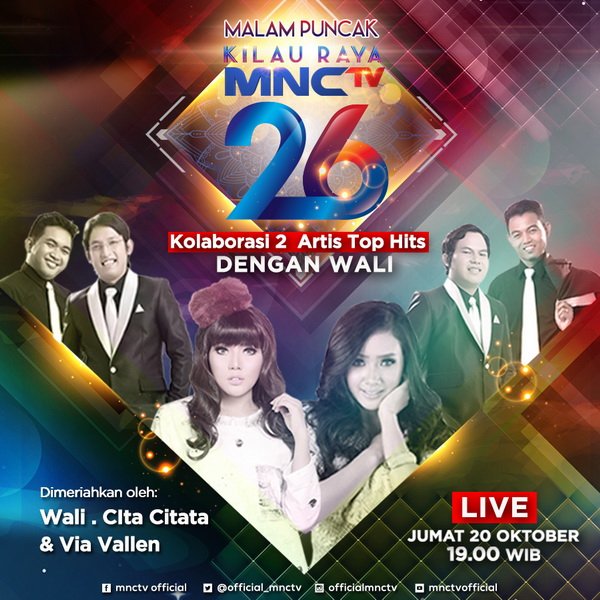 2 Artis cantik <a href="/cita_citata/">Cita Citata</a> <a href="/ViaVallen01/">VIA VALLEN</a> siap berikan kolaborasi terbaik bersama <a href="/bandwali/">Band Wali</a>! Tayang sekarang #KILAURAYAMNCTV26.