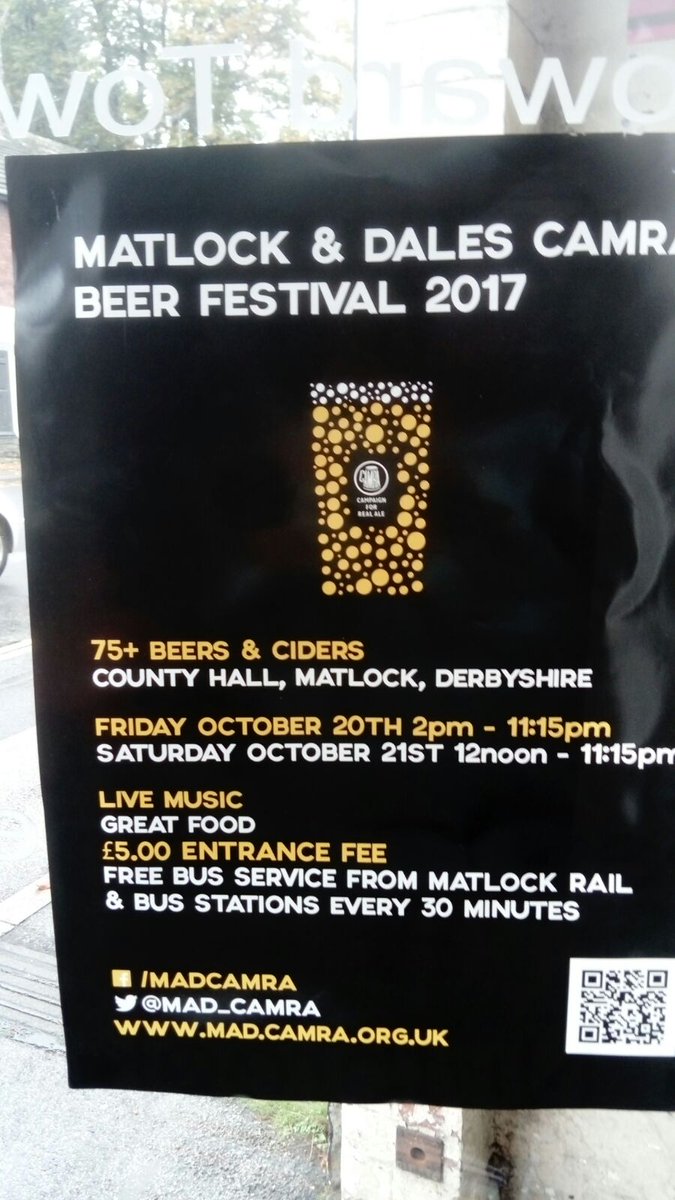 If in Derbyshire Dales here is a great Beer Festival which is worth going to <a href="/MAD_CAMRA/">MAD CAMRA</a>  👍