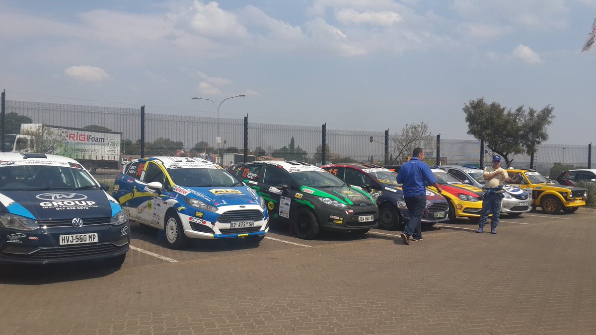 sarallying's tweet photo. #DriversBriefing at #CarnivalToyota all kitted out &amp; ready 2 bleed pavement #SARally #Electrothread #ChieftanAfrica https://t.co/8a73seT0u9