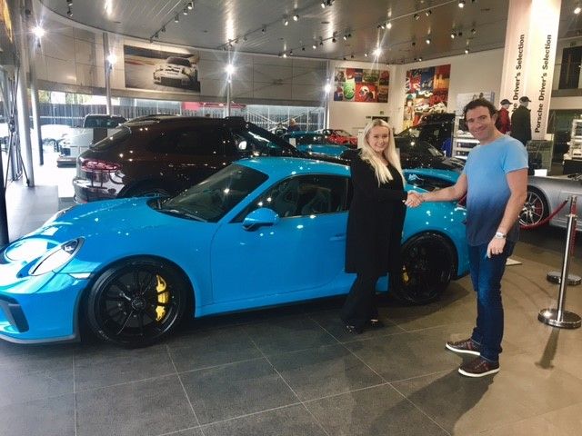 porschewolves's tweet photo. Congratulations to Sin on the collection of his new 911 GT3 in Miami blue #porschewolves #911 #GT3 https://t.co/ZAPnYYHuHi