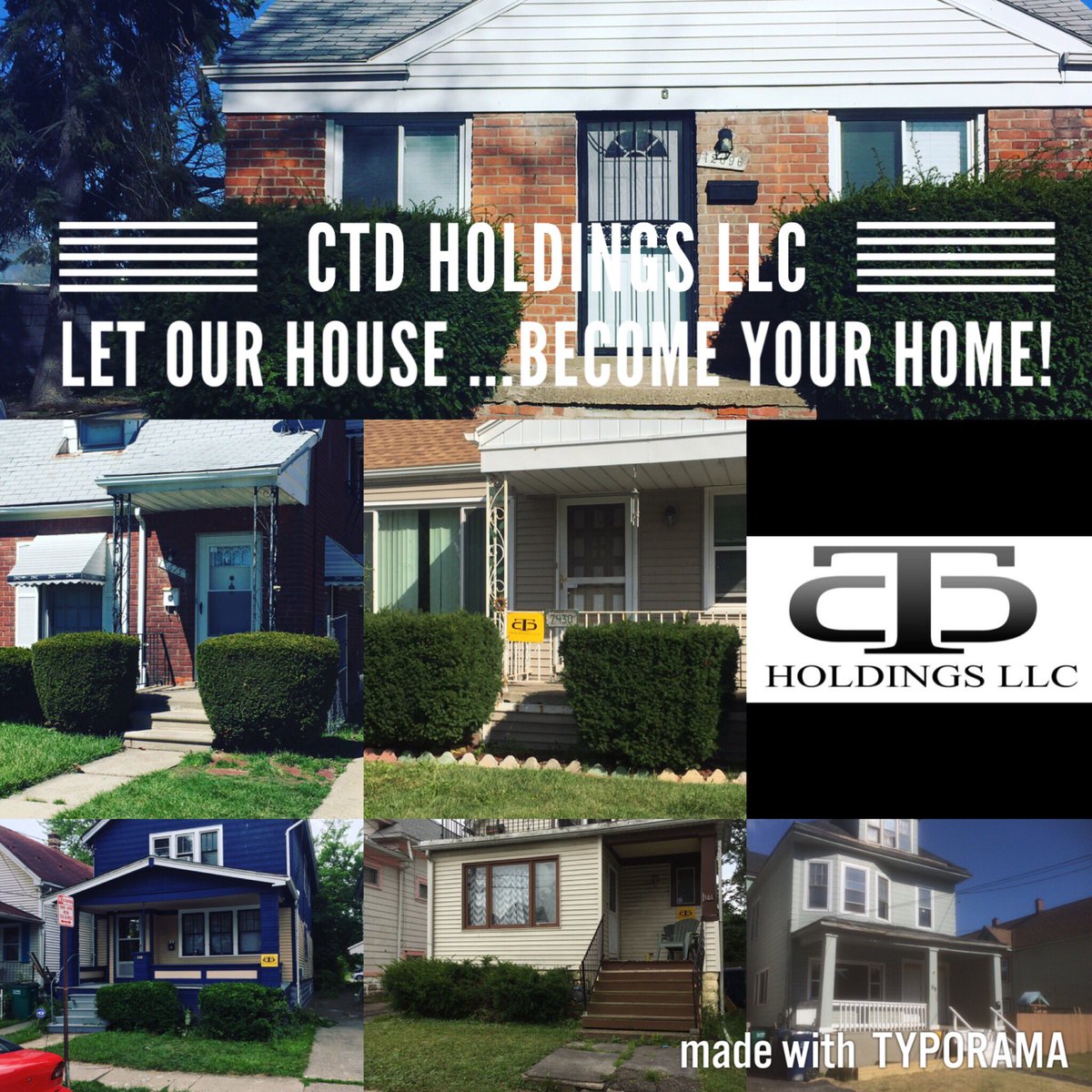 CTD HOLDINGS LLC "Let our house become your HOME" #Detroit #Philadelphia #Buffalo #NYC #reinvestor #homes4rent #realtimerehabs