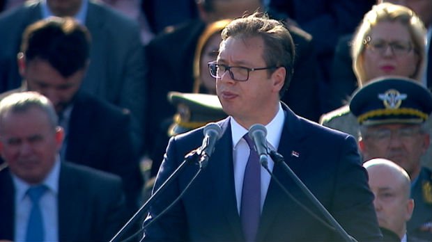 RTS_Vesti's tweet photo. .@avucic: Sve ćemo uraditi da se rode generacije koje neće pamtiti rat :: https://t.co/sJyKp3NLBJ #rtsvesti https://t.co/taForm0BUN