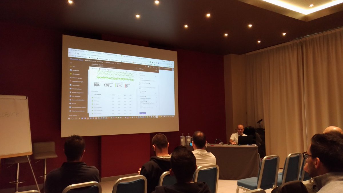 marcopiazzi's tweet photo. Application Insights con @dancerjude al #DevOpsHeroes2017 #DOH17 #DevOps #AppInsights https://t.co/5WbemtyMLv