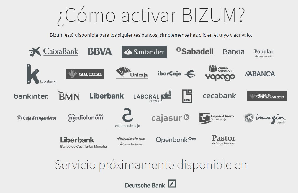 filcolombo's tweet photo. @DeutscheBankES #deutschebank el único banco todavía sin #Bizum. ¿Para cuando? https://t.co/dG35pqbcWr