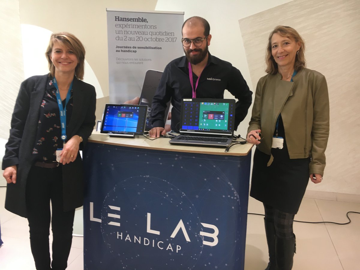 AtosFR's tweet photo. #Hansemble Venez découvrir l'innovation @TobiiDynavox de contrôle d'ordinateur par les mouvements des yeux #handicap #inclusion https://t.co/ORXxGYCbuz