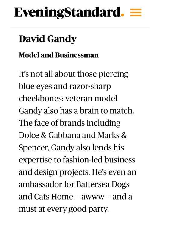 Congratulations to @davidgandy_official on making the <a href="/evening/">Kate Young</a>.standard #Progress1000 list - London’s most influential people of 2017.