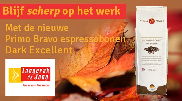 Nieuw in ons assortiment: de nieuwe Primo Bravo espressobonen Dark Excellent. Bestel in onze webshop en geniet: bit.ly/2yEhNGa