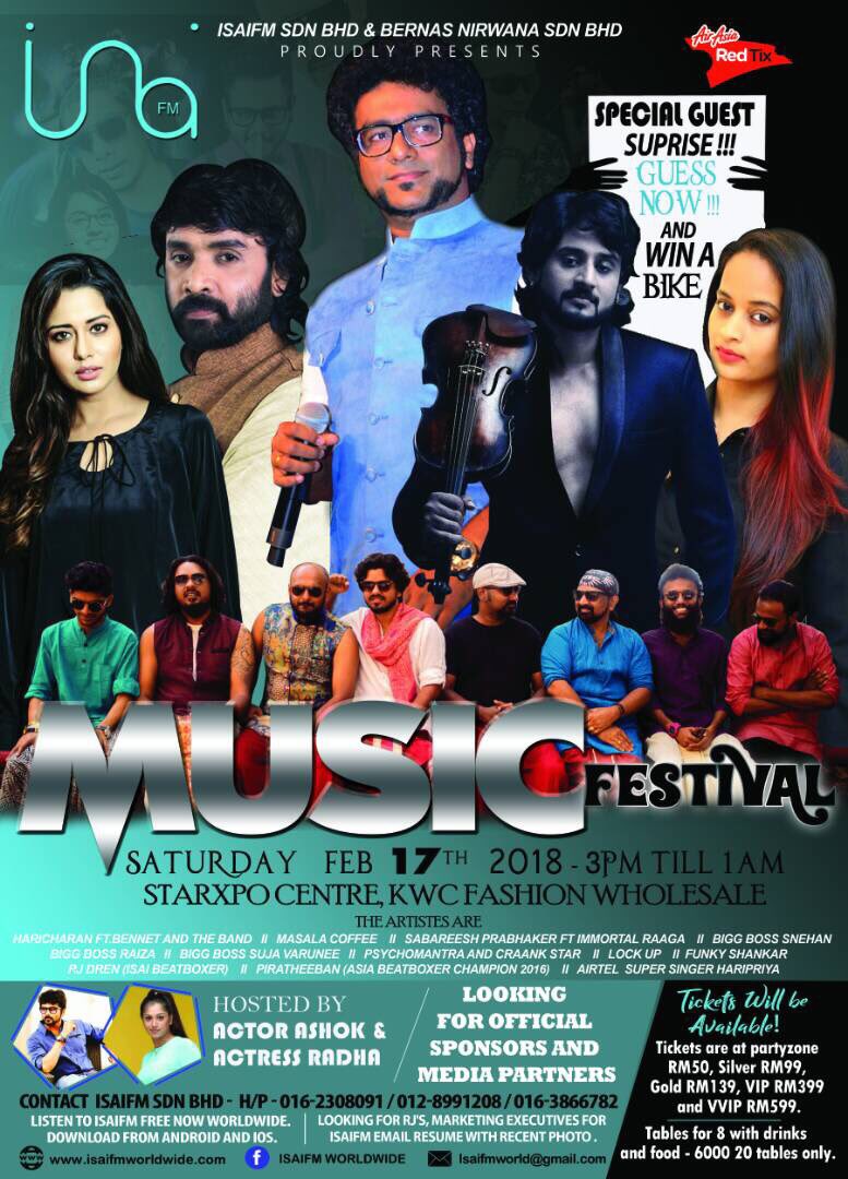 sujavarunee's tweet photo. 🙏Hello Malaysia #IsaiFm #MUSICFestival #saturday17th #2018 #Starexpocentre do book your tickets now la⌛️ #excited #happy #malaysia #workmode https://t.co/s6VKgGhPSx