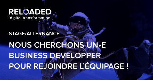ReloadedDigital's tweet photo. #Recrutement d'un stagiaire/alternant business developper !
https://t.co/zbc8x5vWAd

#CV #Jobs #stage #bizdev #businessdevelopment https://t.co/HMOMt7kNoh