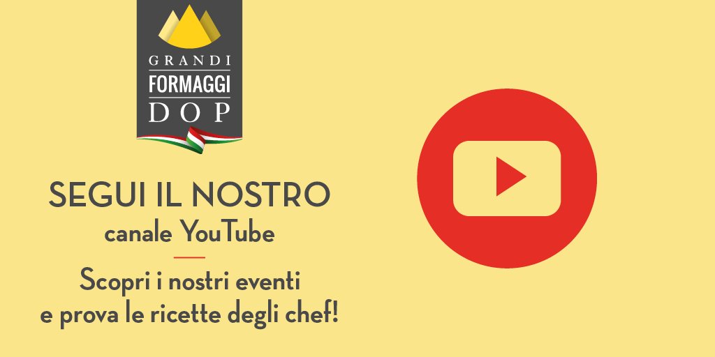 Vi siete persi uno dei nostri ultimi appuntamenti? Seguiteci su YouTube per restare aggiornati! #GrandiFormaggiDOP 
youtube.com/channel/UCYZwE…