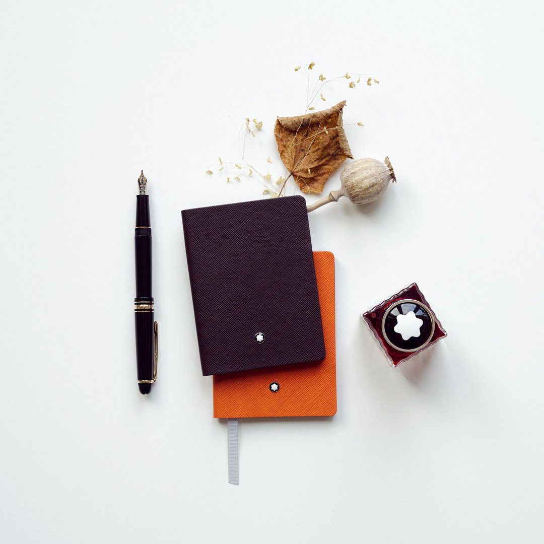montblanc_world's tweet photo. Our kind of autumn layering.
Choose your season's colour palette.

Fine Stationery Notebook in Lucky Orange and Black, with Red China ink. https://t.co/WVCgOLsmlE
