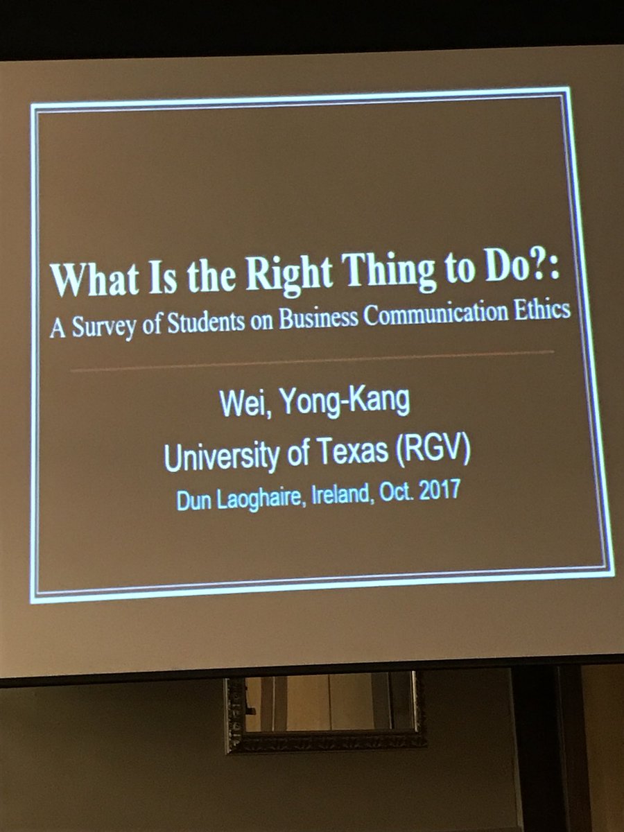 L_A_Malone's tweet photo. Yong-Kang Wei with a talk on business communication ethics. #IrelandABC https://t.co/3DHQhi9wtG