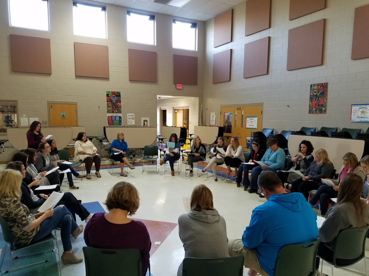 The amazing Stevenson staff participating in a socratic seminar discussing our ELA program.  Very proud of this staff.<a href="/WitWisdomELA/">Wit & Wisdom English</a>
