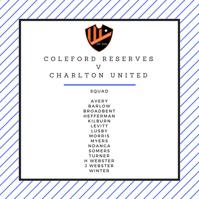 Tomorrow’s squad for the <a href="/SomersetFA/">Somerset FA</a> cup match against <a href="/ColefordAth1890/">Coleford Athletic</a> reserves. <a href="/J_To_Thee_K/">John Kilburn</a> could make his debut for CUFC!
