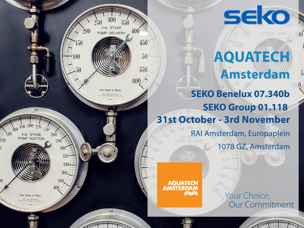 SEKO will be showcasing our ever, evolving set of water treatment solutions at this years Aquatech show in Amsterdam 31st Oct to 3rd Nov