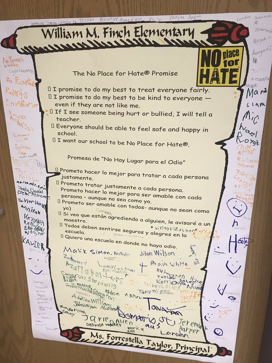 RHarklessBrown's tweet photo. My No Place for Hate Means...@NPFH_Southeast @APSFinchEagles #CarverClusterRocks #NoPlaceForHate @CarstarphenMJ @APSCTAE @@apsupdate https://t.co/n9Ra2UNEro